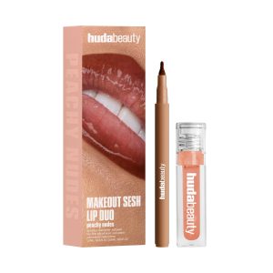 Everyday Essential ToolMax Huda Beauty Makeout Sesh Lip Duo Peachy Nudes Energy Saving
